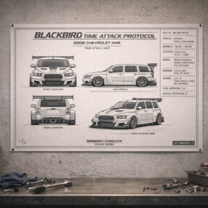 2008 Chevrolet HHR Blackbird Time Attack Protocol Blueprint Poster