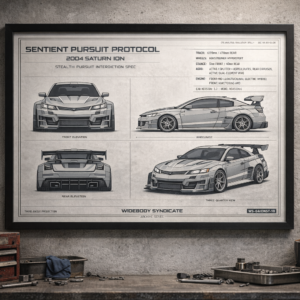 2004 Saturn Ion Sentient Pursuit Protocol Framed Blueprint Poster