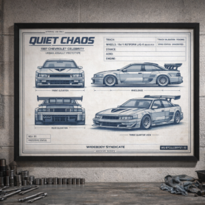 1987 Chevrolet Celebrity Quiet Chaos Framed Blueprint Poster