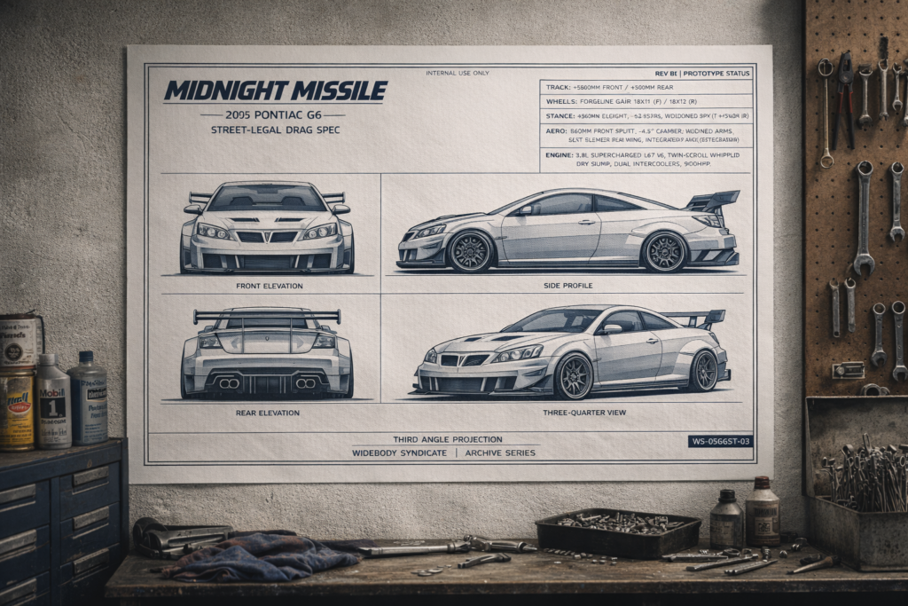 2005 Pontiac G6 Midnight Missile Blueprint Poster