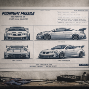 2005 Pontiac G6 Midnight Missile Blueprint Poster