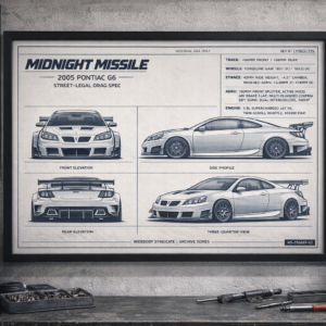 2005 Pontiac G6 Midnight Missile Framed Blueprint Poster