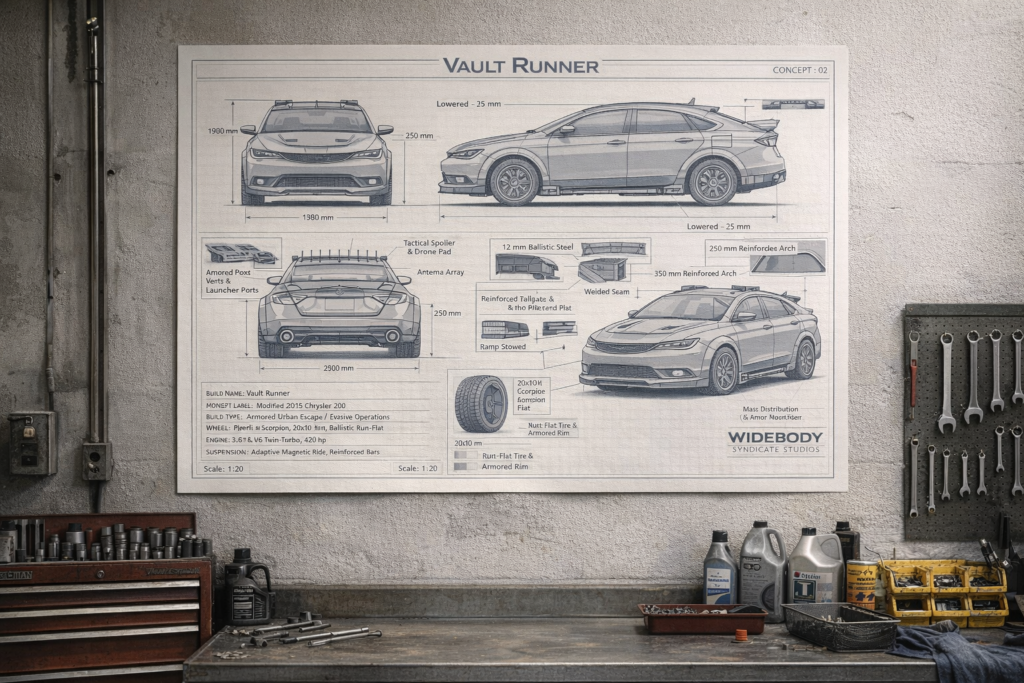 2015 Chrysler 200 Vault Runner Blueprint Poster