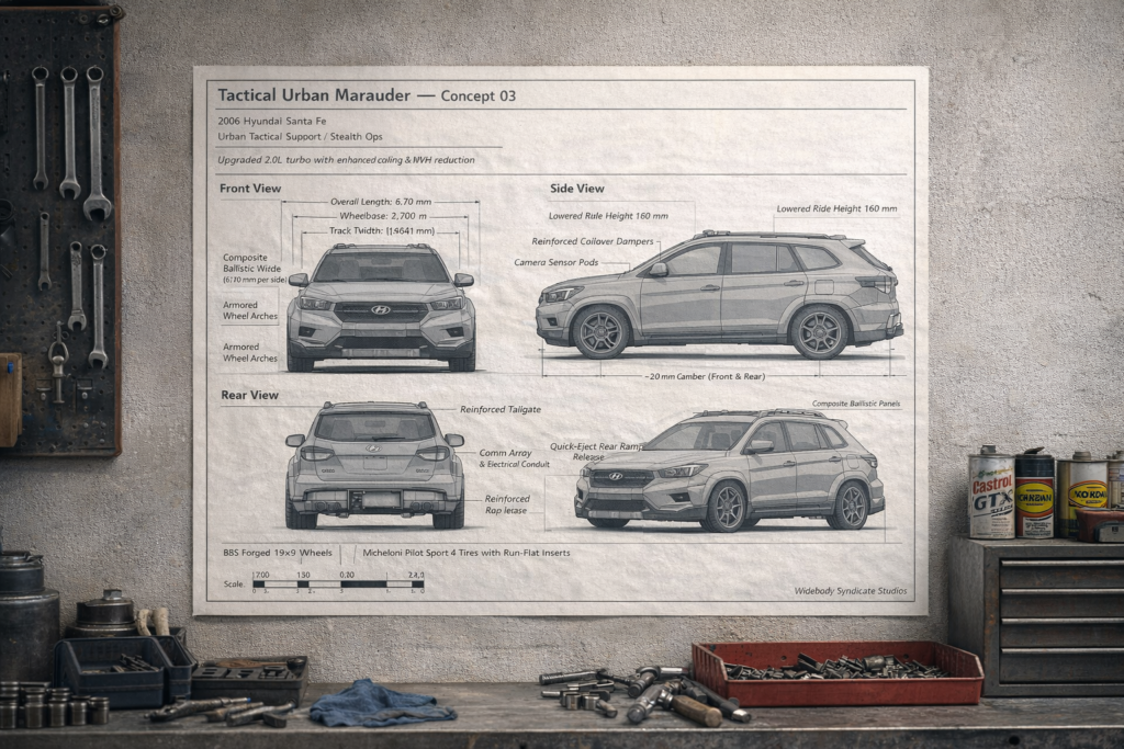 2006 Hyundai Santa Fe Tactical Urban Marauder Blueprint Poster