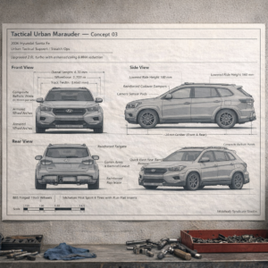 2006 Hyundai Santa Fe Tactical Urban Marauder Blueprint Poster