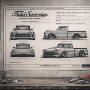 1955 Chevrolet Apache Tidal Sovereign Edition Blueprint Poster