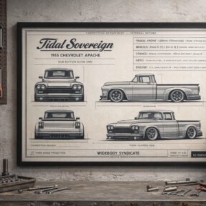 1955 Chevrolet Apache Tidal Sovereign Edition Framed Blueprint Poster