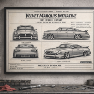 1951 Hudson Hornet Velvet Marquis Initiative Framed Blueprint Poster