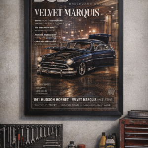 1951 Hudson Hornet Velvet Marquis Initiative Framed Collectible Poster