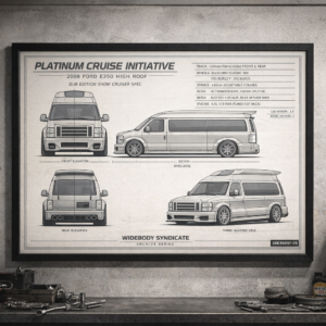 2008 Ford E350 High Roof Platinum Cruise Initiative Framed Blueprint Poster