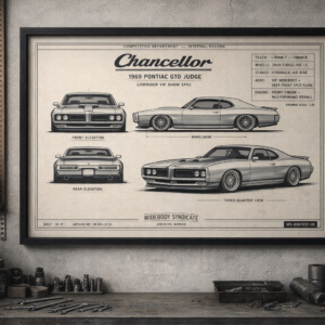 1969 Pontiac GTO Judge DUB Edition Chancellor Framed Blueprint Poster