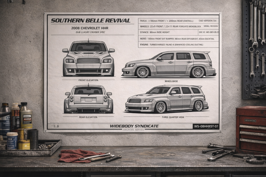 2008 Chevrolet HHR Southern Belle Revival Blueprint Poster