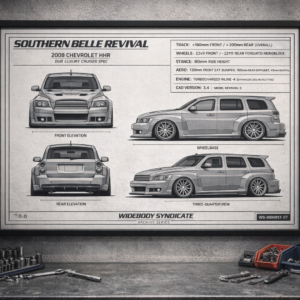 2008 Chevrolet HHR Southern Belle Revival Framed Blueprint Poster