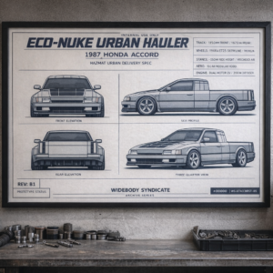 1987 Honda Accord Eco-Nuke Urban Hauler Framed Blueprint Poster