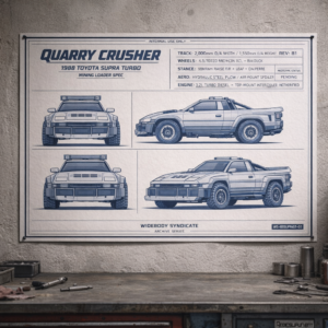 1988 Toyota Supra Turbo Quarry Crusher Blueprint Poster