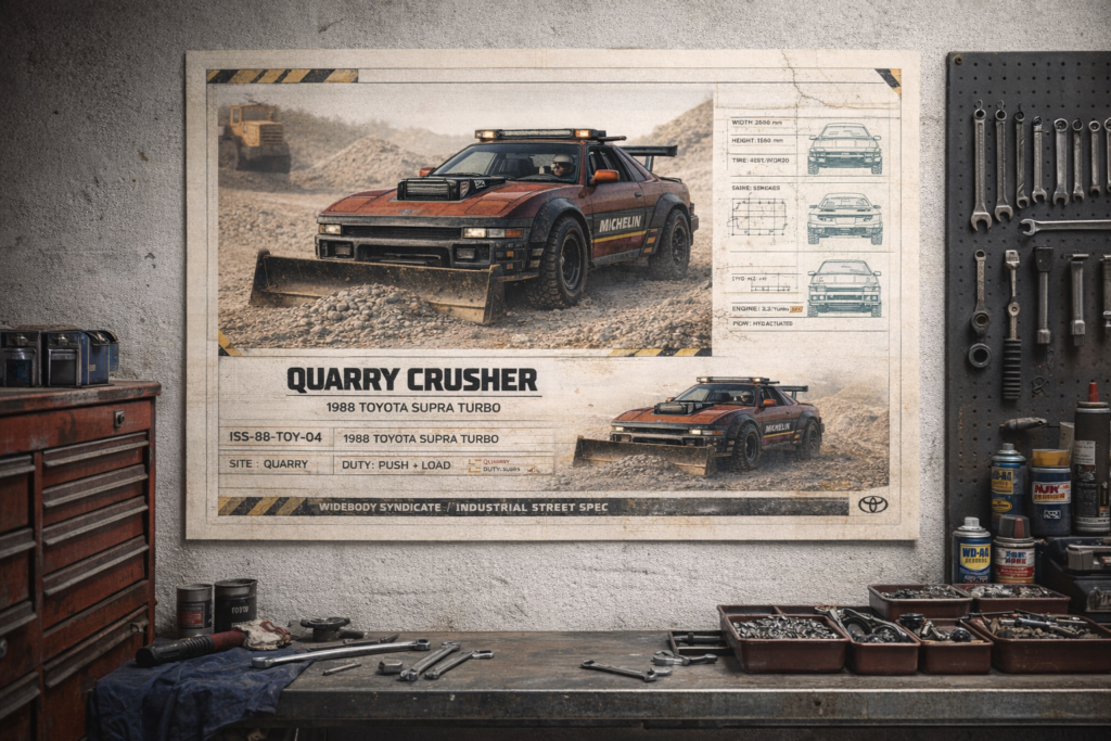 1988 Toyota Supra Turbo Quarry Crusher Collectible Poster