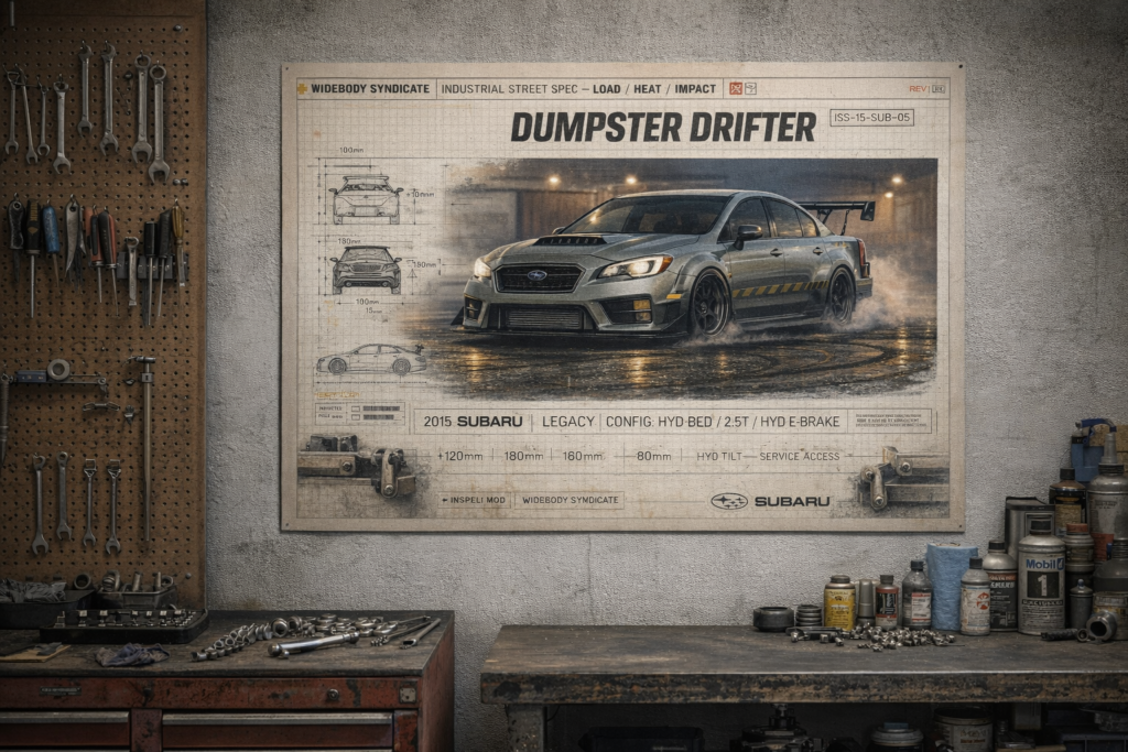 2015 Subaru Legacy Dumpster Drifter Collectible Poster
