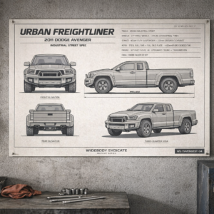 2011 Dodge Avenger Urban Freightliner Blueprint Poster