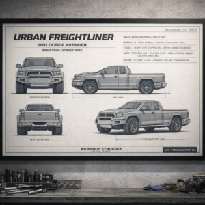 2011 Dodge Avenger Urban Freightliner Framed Blueprint Poster