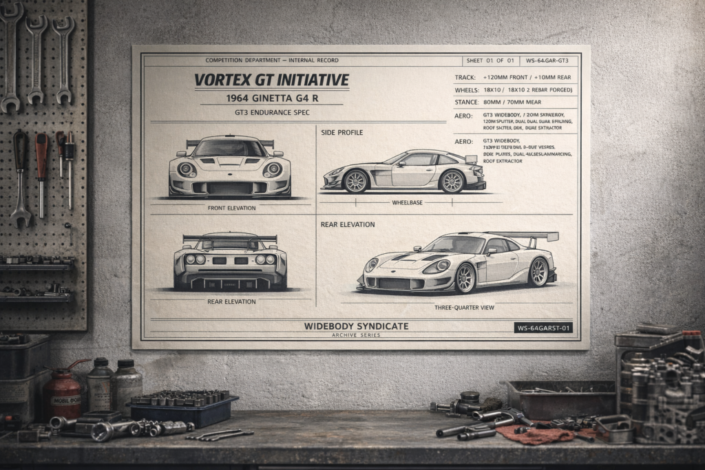 1964 Ginetta G4 R Vortex GT Initiative Blueprint Poster