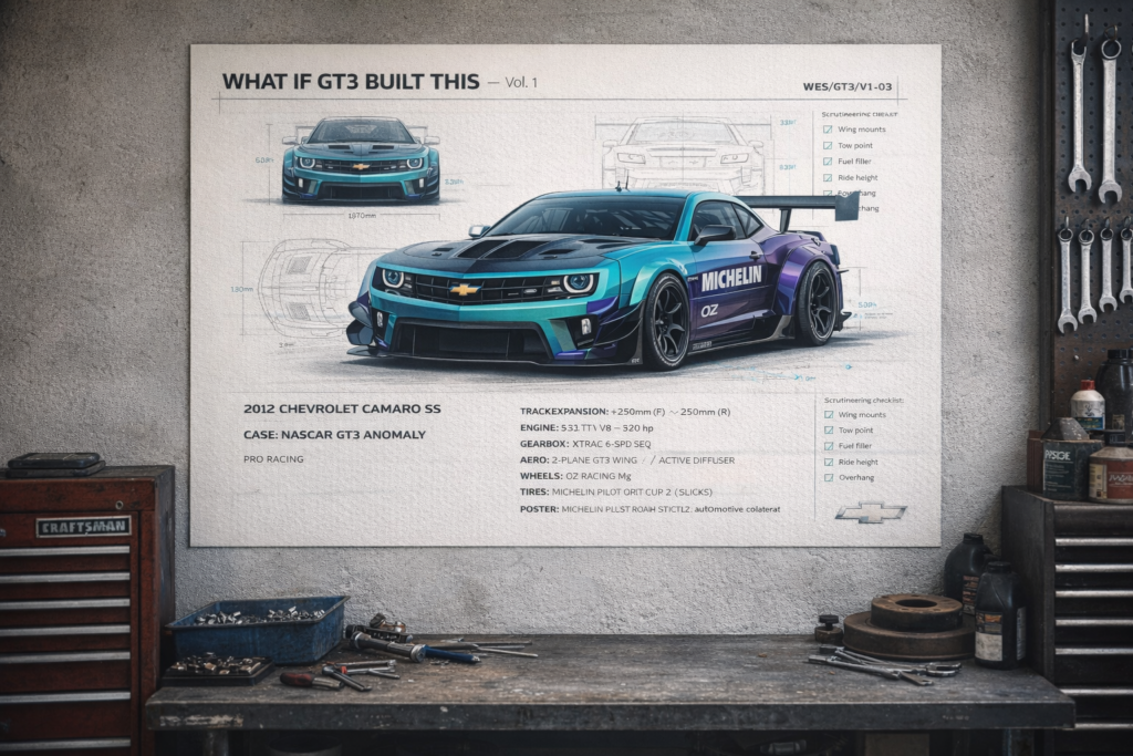 2012 Chevrolet Camaro SS NASCAR GT3 Anomaly Collectible Poster