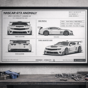 2012 Chevrolet Camaro SS NASCAR GT3 Anomaly Framed Blueprint Poster