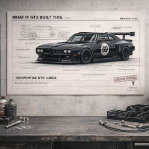 1969 Pontiac GTO Judge Black Falcon Initiative Collectible Poster