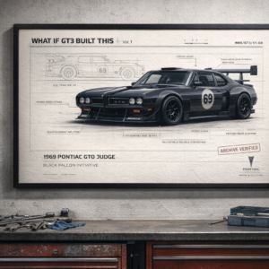 1969 Pontiac GTO Judge Black Falcon Initiative Framed Collectible Poster