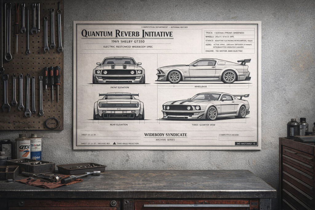 1969 Shelby GT350 Quantum Reverb Initiative Blueprint Poster