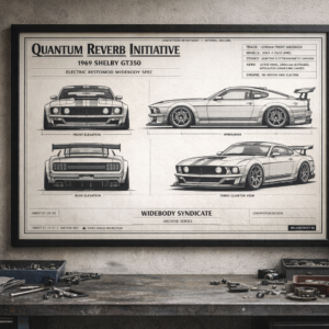 1969 Shelby GT350 Quantum Reverb Initiative Framed Blueprint Poster