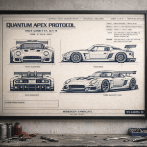 1964 Ginetta G4 R Quantum Apex Protocol Framed Blueprint Poster