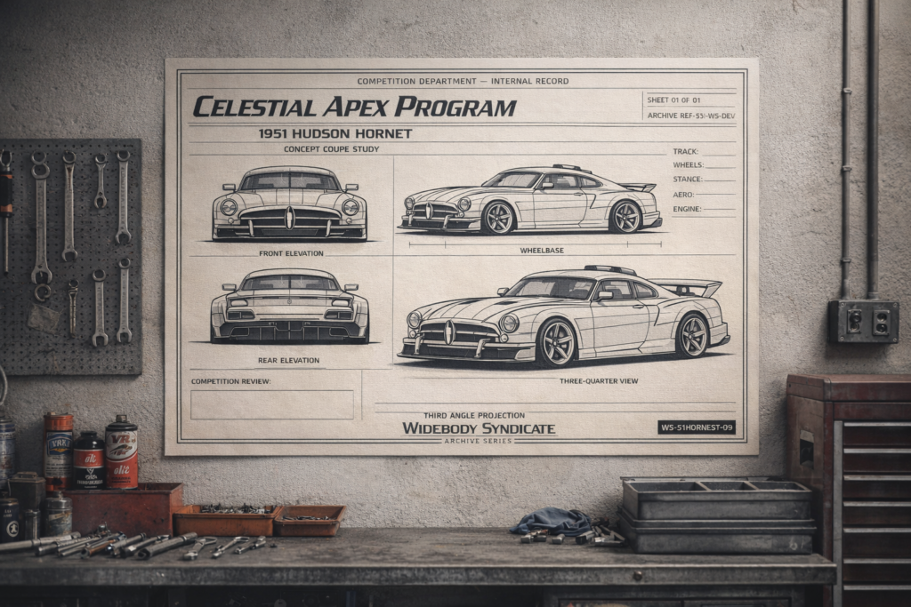 1951 Hudson Hornet Celestial Apex Program Blueprint Poster