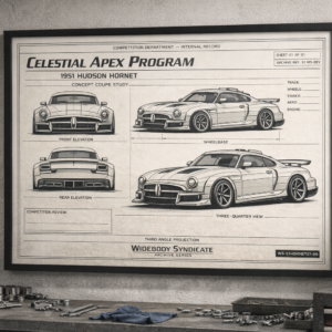 1951 Hudson Hornet Celestial Apex Program Framed Blueprint Poster