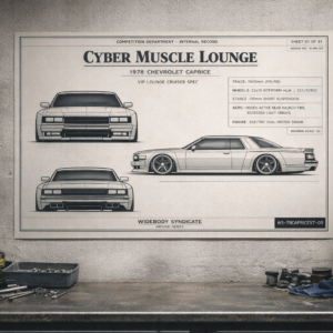 1978 Chevrolet Caprice Cyber Muscle Lounge Blueprint Poster