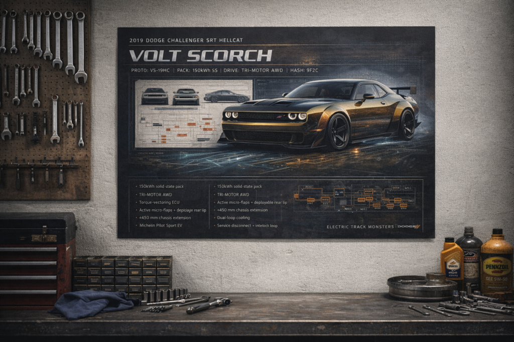 2019 Dodge Challenger SRT Hellcat Volt Scorch Collectible Poster