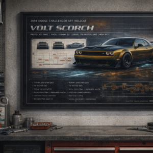 2019 Dodge Challenger SRT Hellcat Volt Scorch Framed Collectible Poster