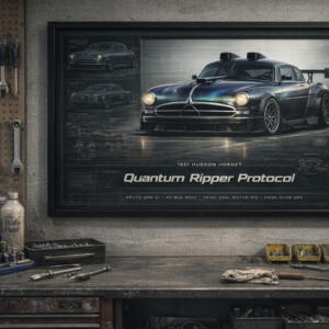 1951 Hudson Hornet Quantum Ripper Protocol Framed Collectible Poster