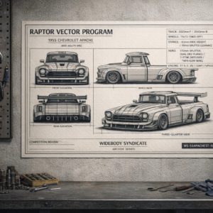 1955 Chevrolet Apache Raptor Vector Program Blueprint Poster