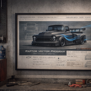 1955 Chevrolet Apache Raptor Vector Program Framed Collectible Poster