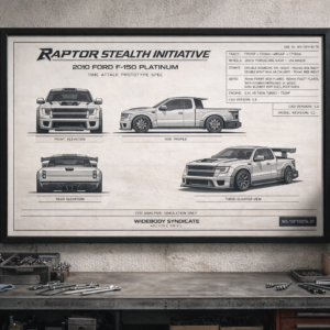 2010 Ford F-150 Platinum Raptor Stealth Initiative Framed Blueprint Poster