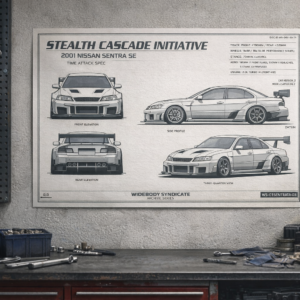 2001 Nissan Sentra SE Stealth Cascade Initiative Blueprint Poster