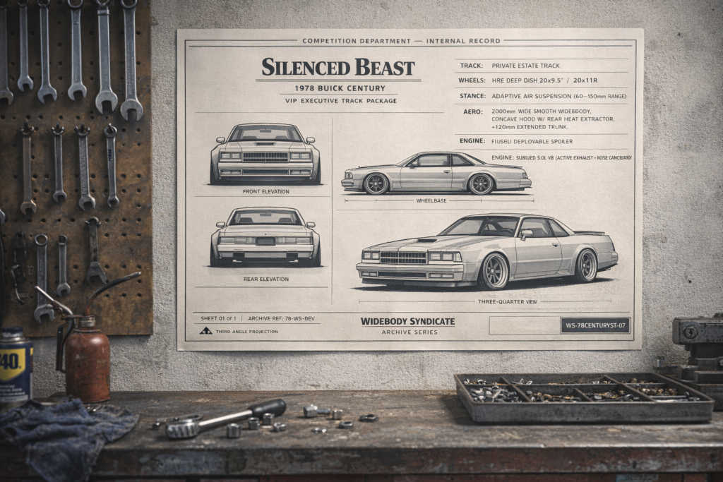 1978 Buick Century Silenced Beast Blueprint Poster