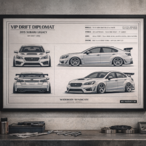 2015 Subaru Legacy VIP Drift Diplomat Framed Blueprint Poster