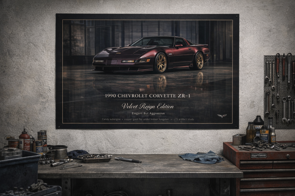 1990 Chevrolet Corvette ZR-1 Velvet Reign Edition Collectible Poster