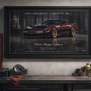 1990 Chevrolet Corvette ZR-1 Velvet Reign Edition Framed Collectible Poster
