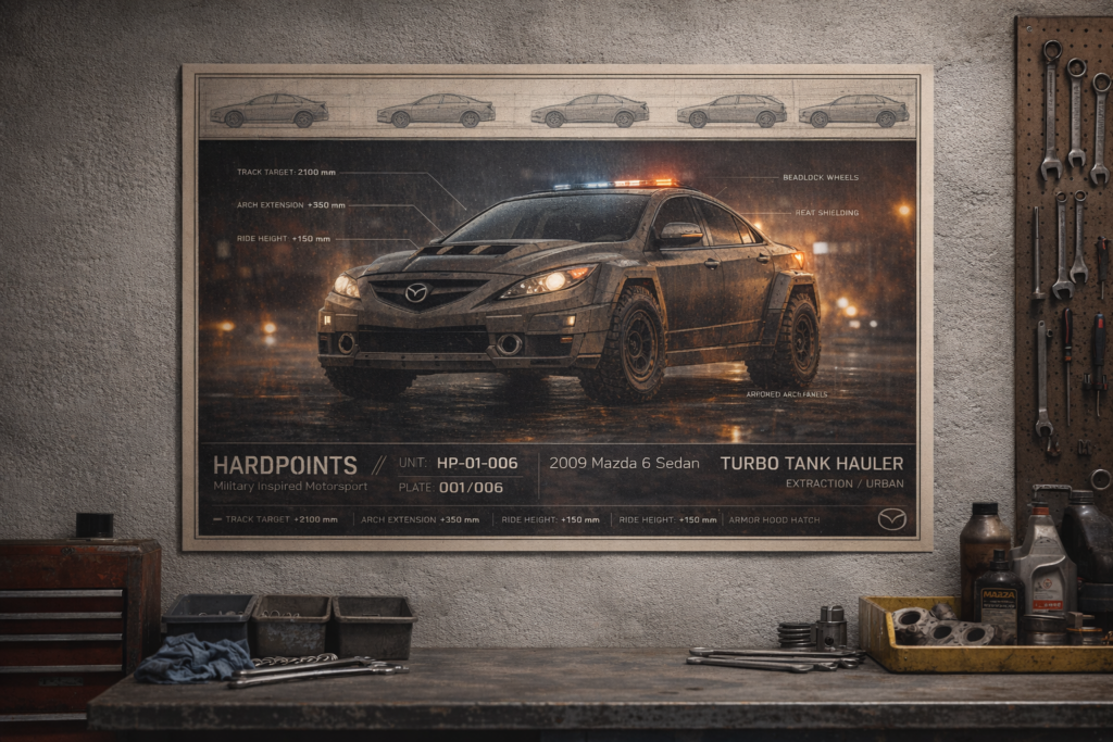 2009 Mazda 6 Sedan Turbo Tank Hauler Collectible Poster