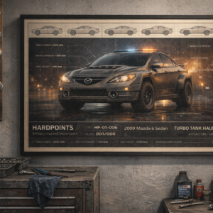 2009 Mazda 6 Sedan Turbo Tank Hauler Framed Collectible Poster