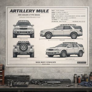 2001 Jaguar X-Type Sedan Artillery Mule Blueprint Poster
