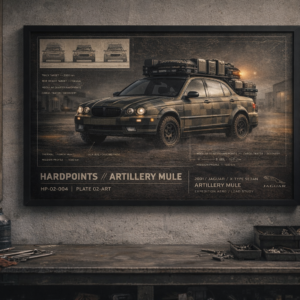 2001 Jaguar X-Type Sedan Artillery Mule Framed Collectible Poster