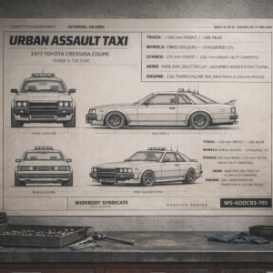 1977 Toyota Cressida Coupe Urban Assault Taxi Blueprint Poster